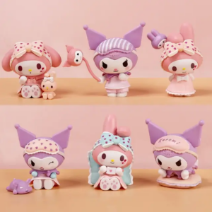 Toptan Sanrio Kuromi My Melody 6 Adet Figür Set Kutulu 6lı Kuromi Figür