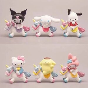 Toptan Sanrio Kuromi My Melody Hello Kitty 6 Adet Figür Set Kutulu 6lı Sanrio Figürleri