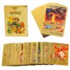 Toptan Pokemon Vmax Oyun Kartı 55 Adet Kabartma Card Fosforlu Gold Pokemon Kartları